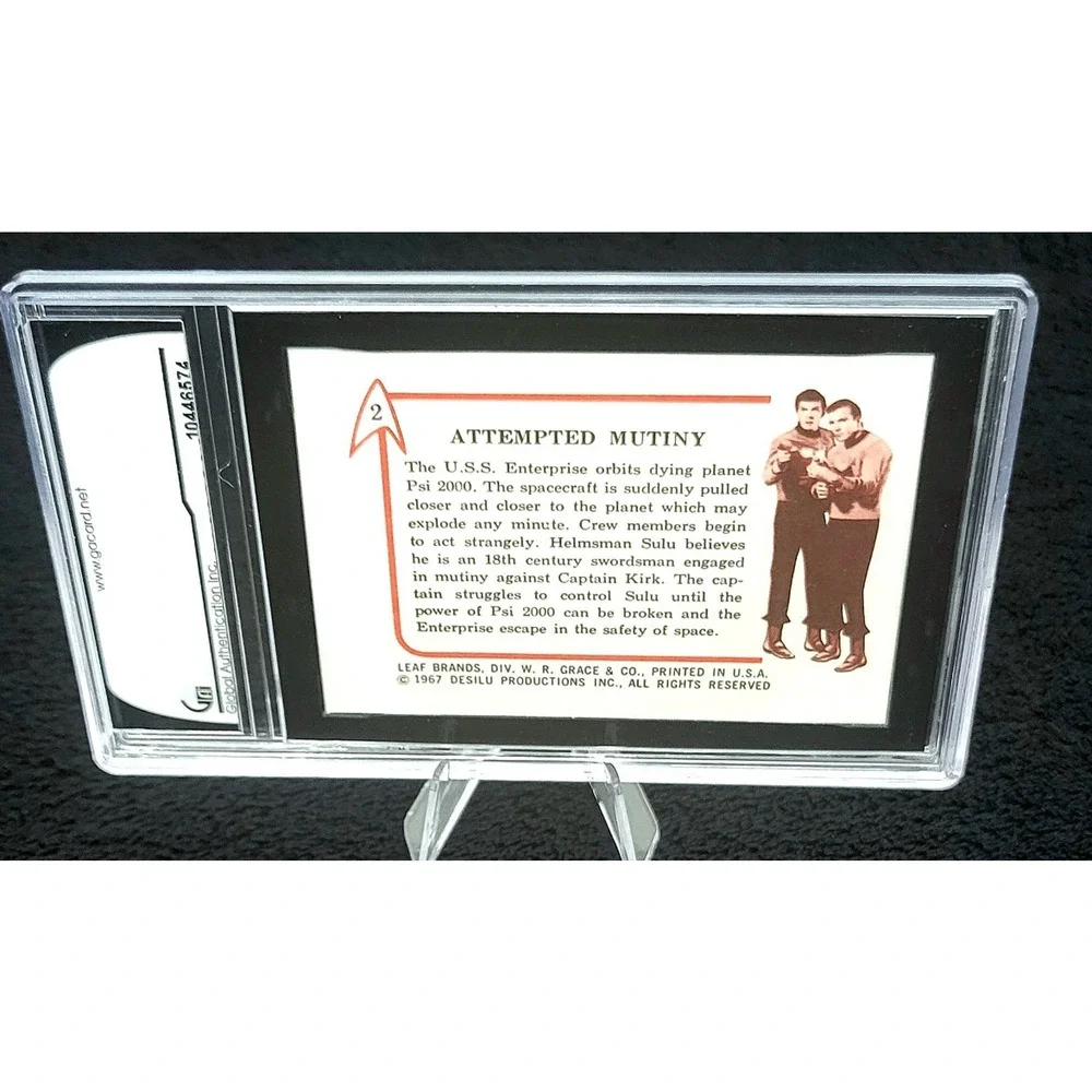 1967 Leaf Star Trek TOS Rare #2 Attempted Mutiny Graded 8.5 NM-MT